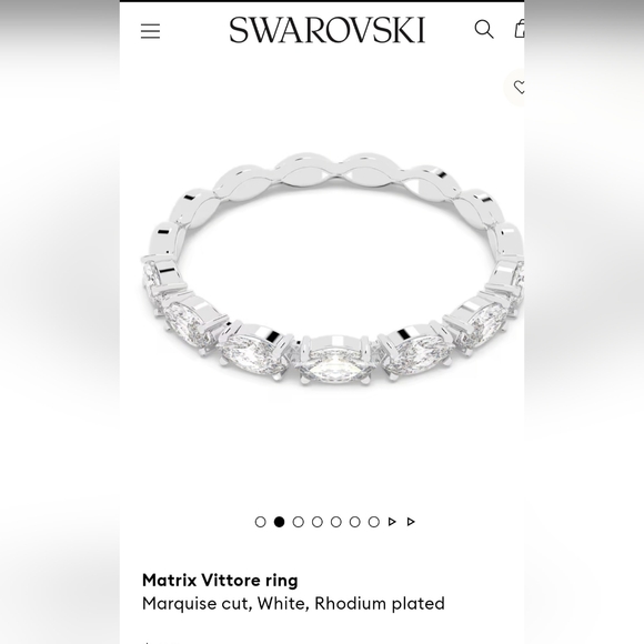 New AUTHENTIC GENUINE SWAROVSKI MATRIX VITTÒRI BAND WEDDING RING SIZE 6.75 - Picture 4 of 9